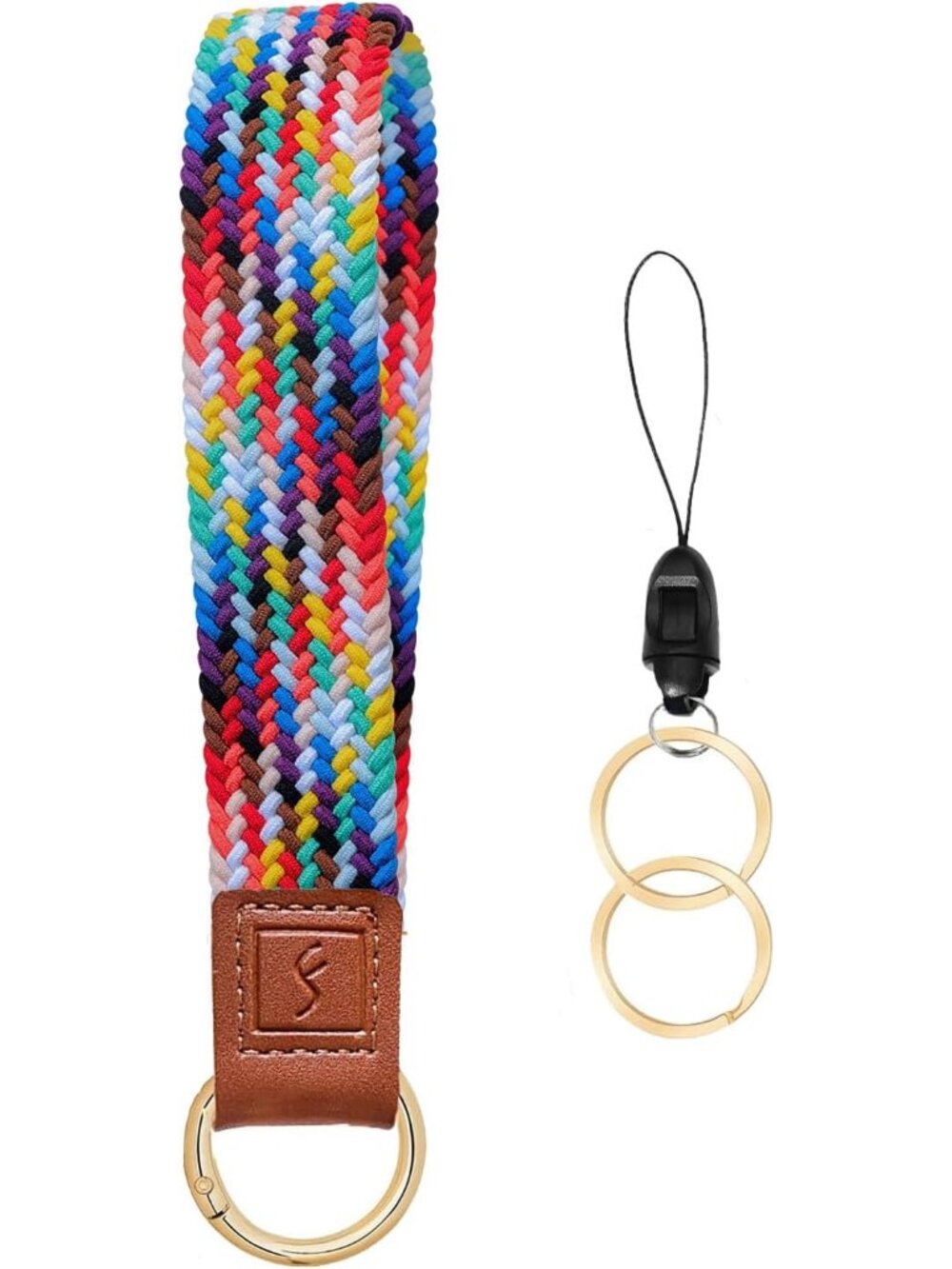 Stretchy Key Chain, Cute Keychain Wristlet, Upgraded Woven Wrist Lanyard for Key